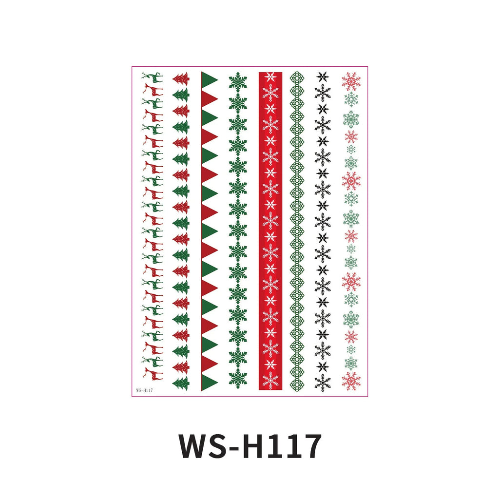 Christmas Candle Transfer Tattoo Set – 9 Sheets