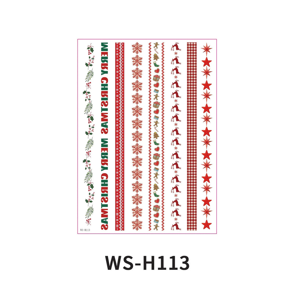 Christmas Candle Transfer Tattoo Set – 9 Sheets