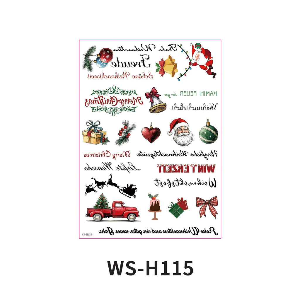 Christmas Candle Transfer Tattoo Set – 9 Sheets