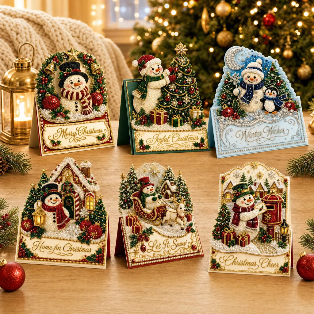 3D Christmas Greeting Card Set – 6 Pack