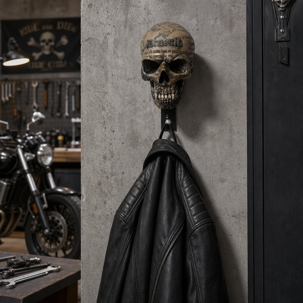 Skull Motorcycle Helmet Wall Mount