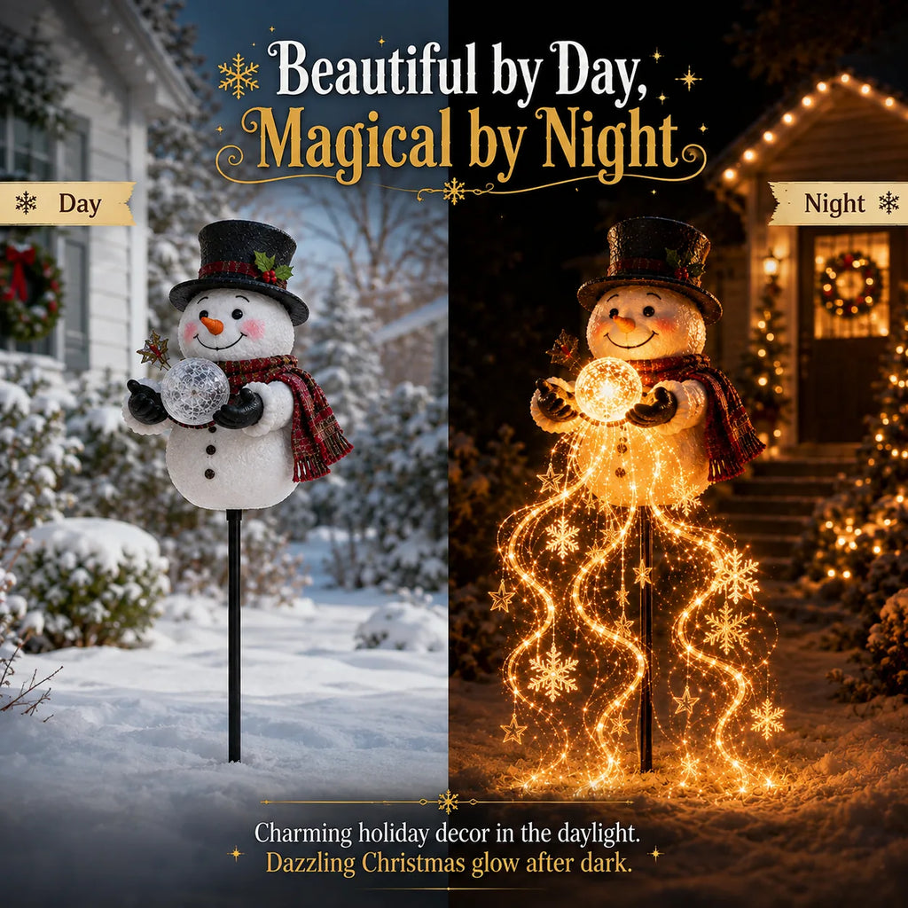 Snowman Magic Fountain Garden Light