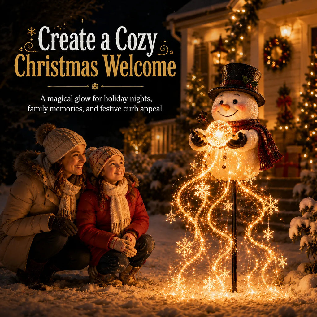 Snowman Magic Fountain Garden Light