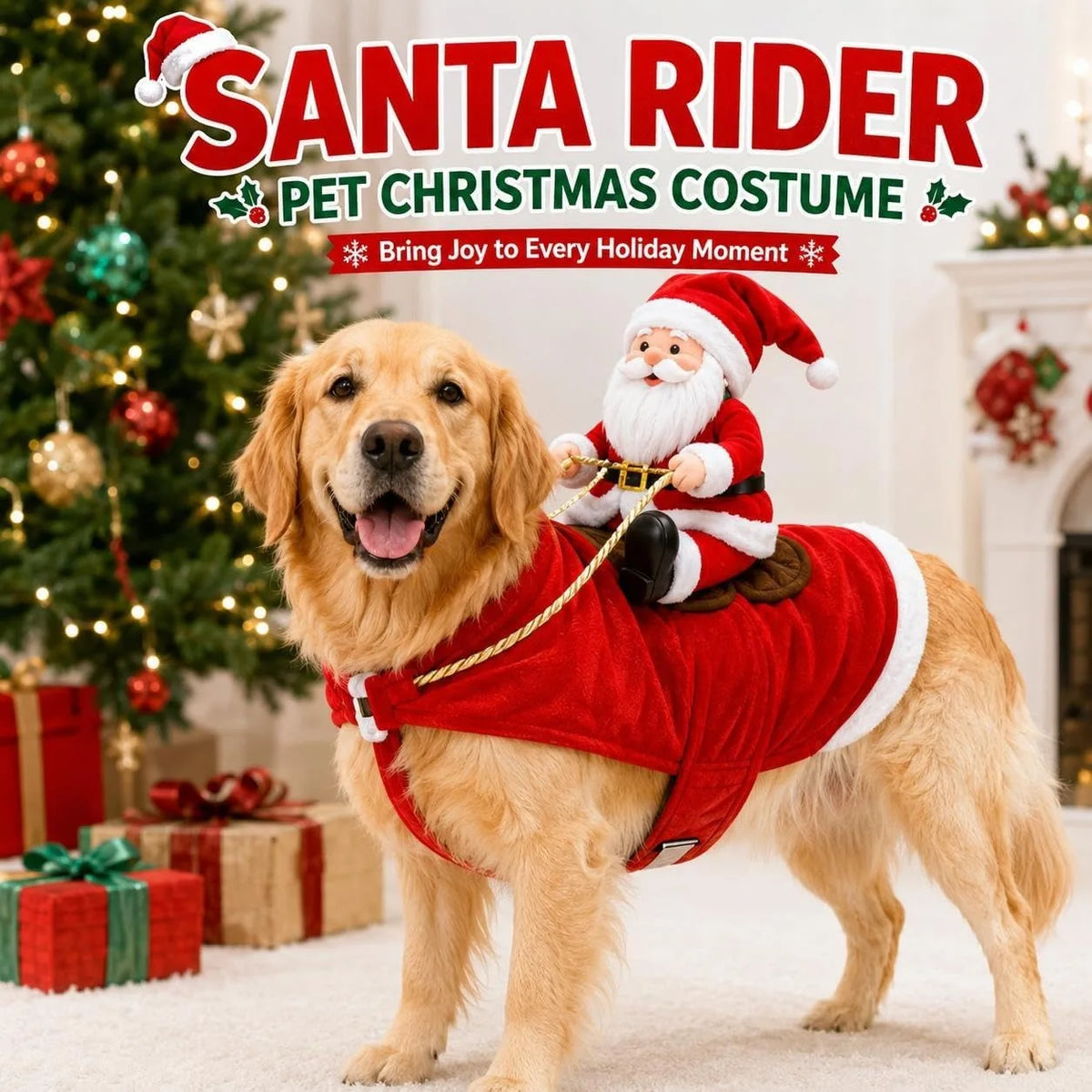 Christmas Rider Costume for Dogs