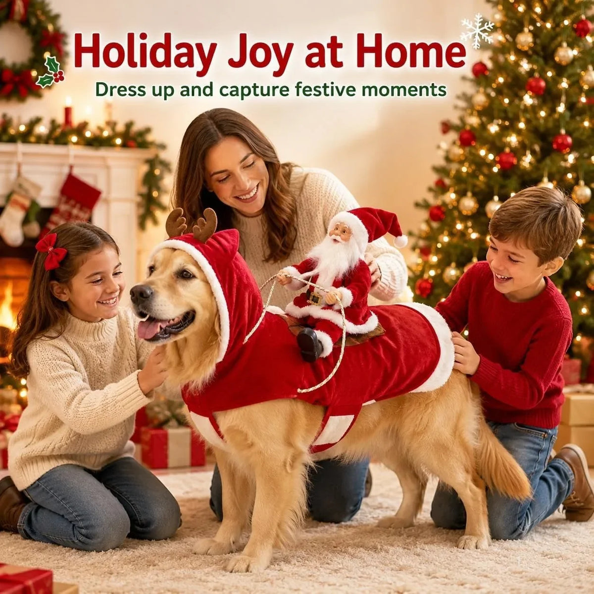 Christmas Rider Costume for Dogs