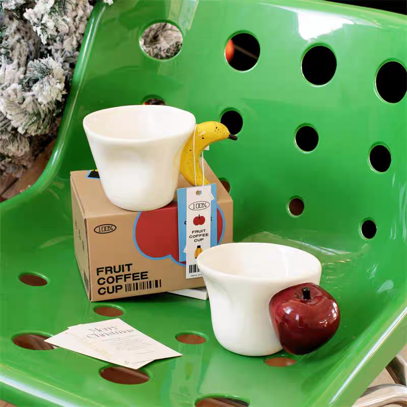 Sikunuo | Banana Apple Creative 3D Handle Coffee Mug
