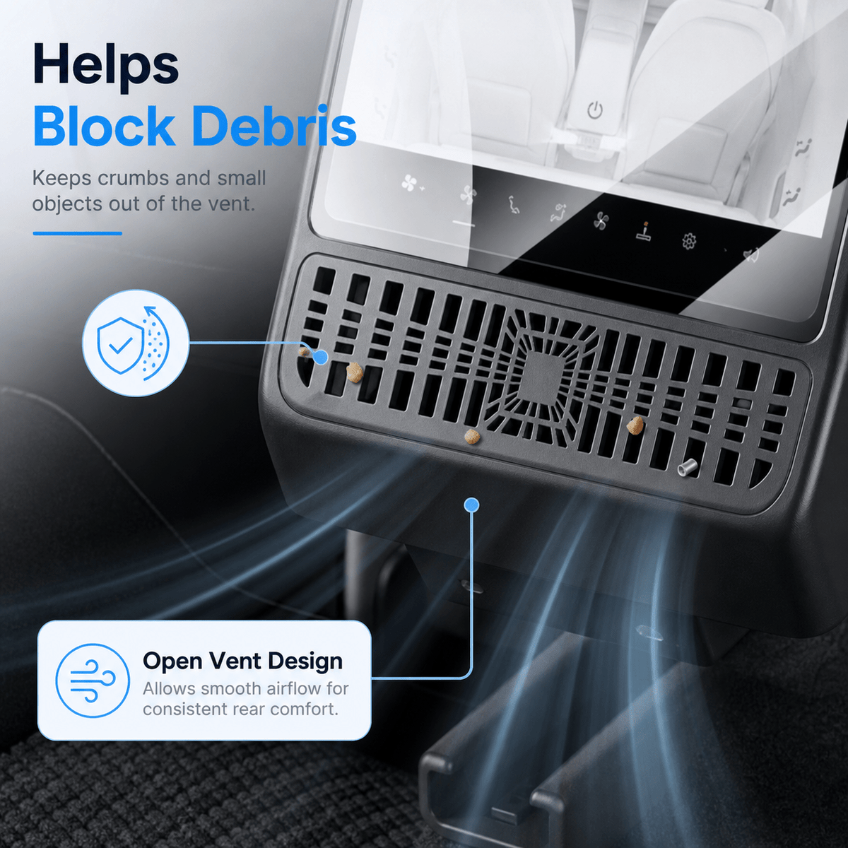 Tempered Glass Rear Screen Protector with Air Vent Cover for Model YL
