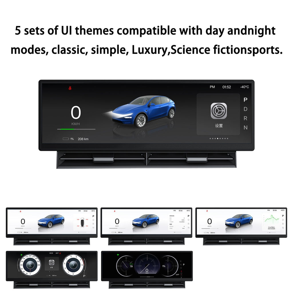 Sikunuo 10.88′′ Touch Screen Instrument Cluster Dashboard Display for Model 3/Y