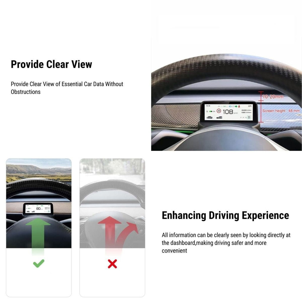 Sikunuo 4.6'' Mini Display Screen for Tesla Model 3 / Y