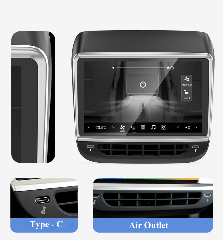 Sikunuo 7 Inch Rear Entertainment & Climate Control Screen for Model Y / 3