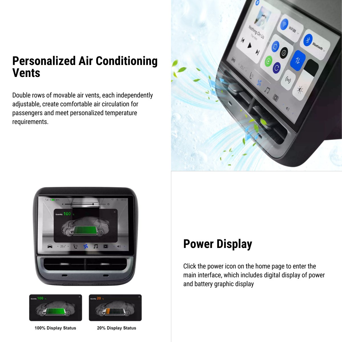 Sikunuo 7" Rear Entertainment System for Model Y / 3