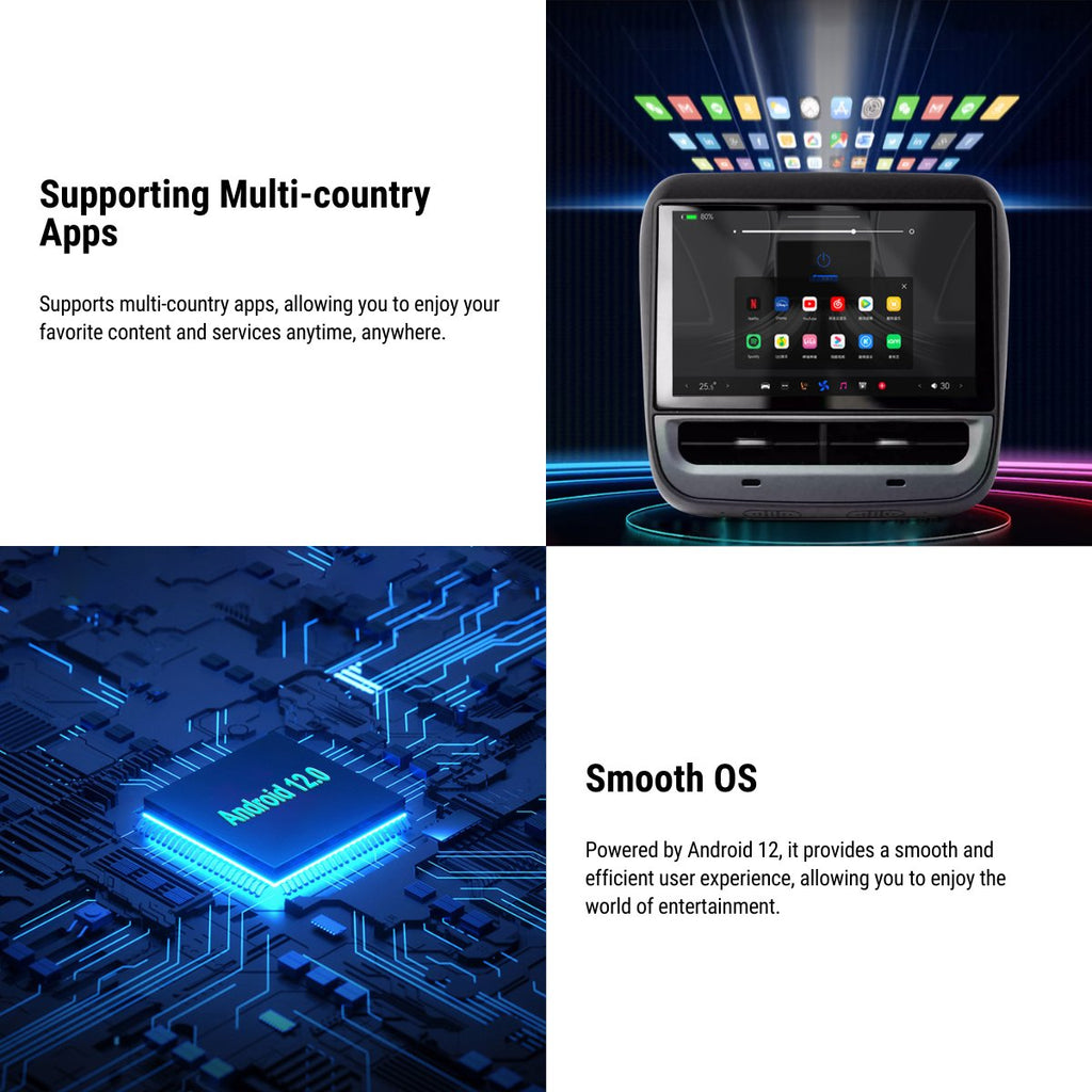 Sikunuo 7" Rear Entertainment System for Model Y / 3