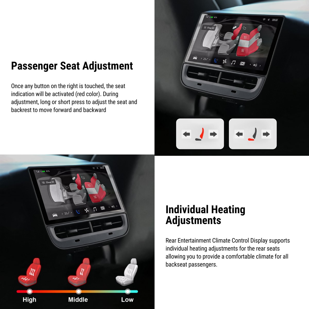 Sikunuo 7" Rear Entertainment System for Model Y / 3