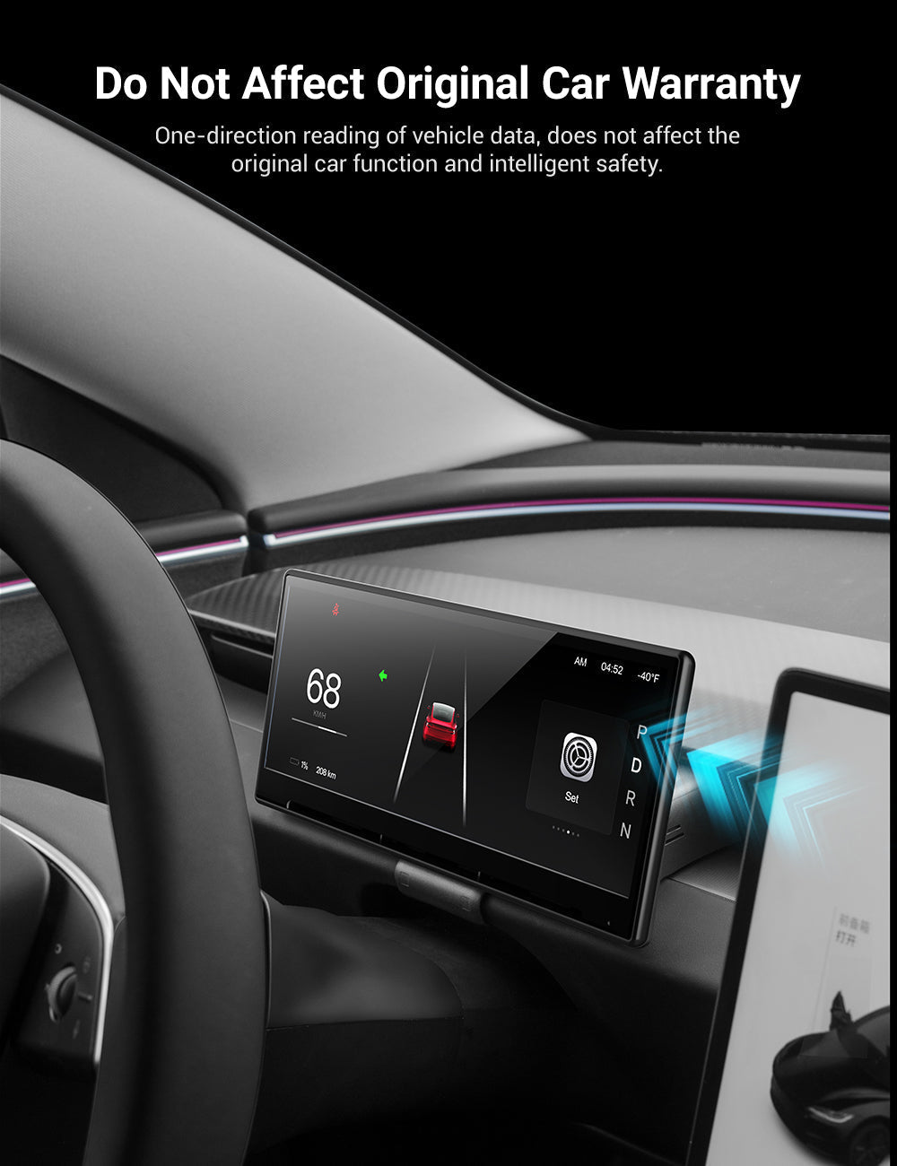 Sikunuo F9 Pro Screen Dashboard Display With Carplay & Android Auto for Model 3 / Model Y