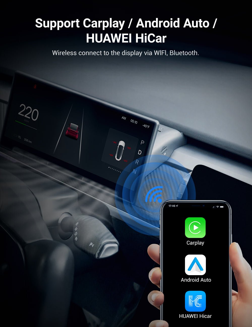 Sikunuo F9 Pro Screen Dashboard Display With Carplay & Android Auto for Model 3 / Model Y
