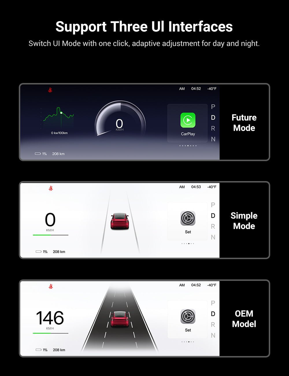 Sikunuo F9 Pro Screen Dashboard Display With Carplay & Android Auto for Model 3 / Model Y