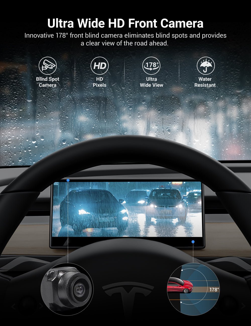 Sikunuo F9 Pro Screen Dashboard Display With Carplay & Android Auto for Model 3 / Model Y