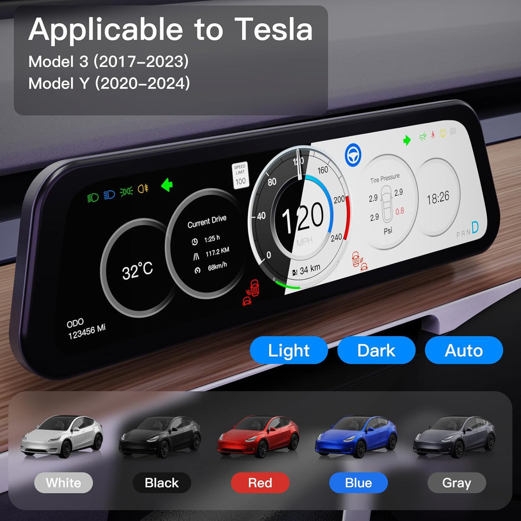 Sikunuo 9.6 Inch Instrument Cluster Dashboard Display for Model 3 / Y