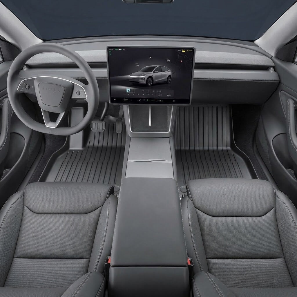 Sikunuo All-Weather TPE Floor Mats for Model YL 6-Seater 2026+