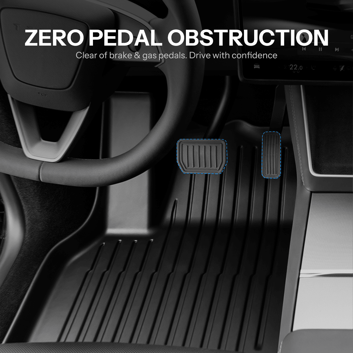 Sikunuo All-Weather TPE Floor Mats for Model YL 6-Seater 2026+