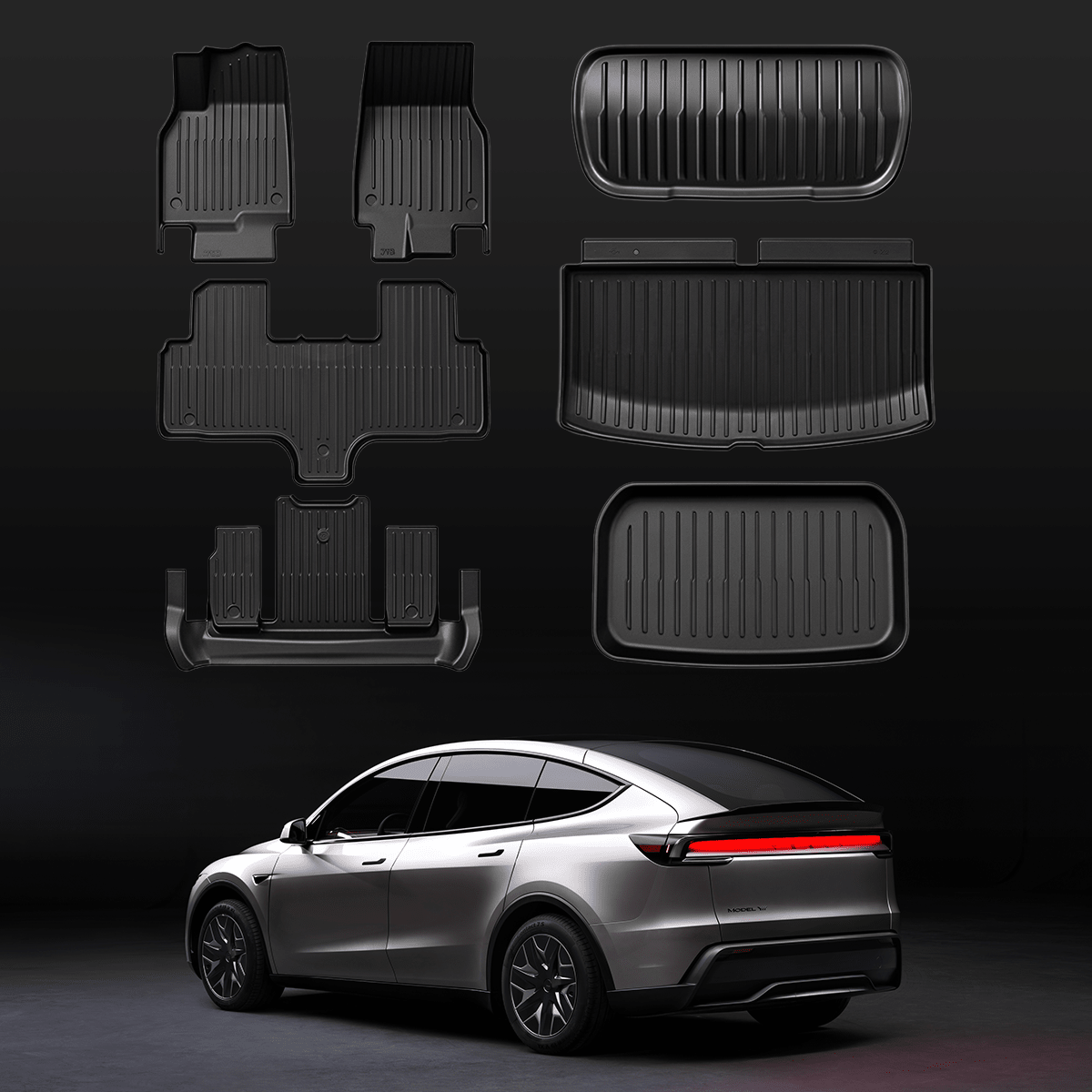 Sikunuo All-Weather TPE Floor Mats for Model YL 6-Seater 2026+