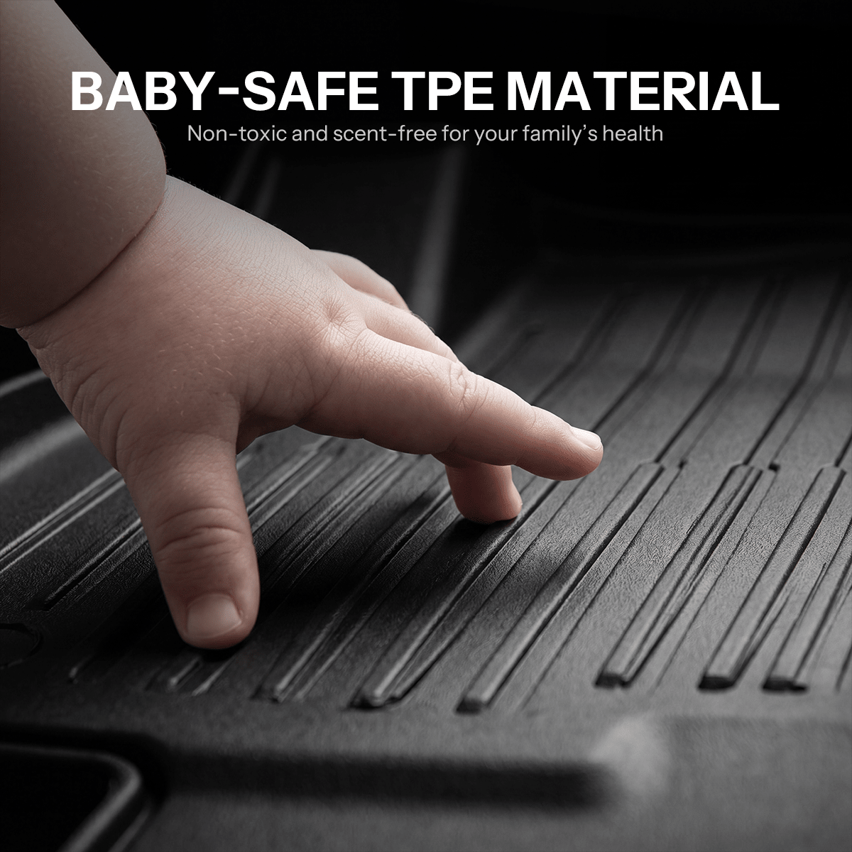 Sikunuo All-Weather TPE Floor Mats for Model YL 6-Seater 2026+