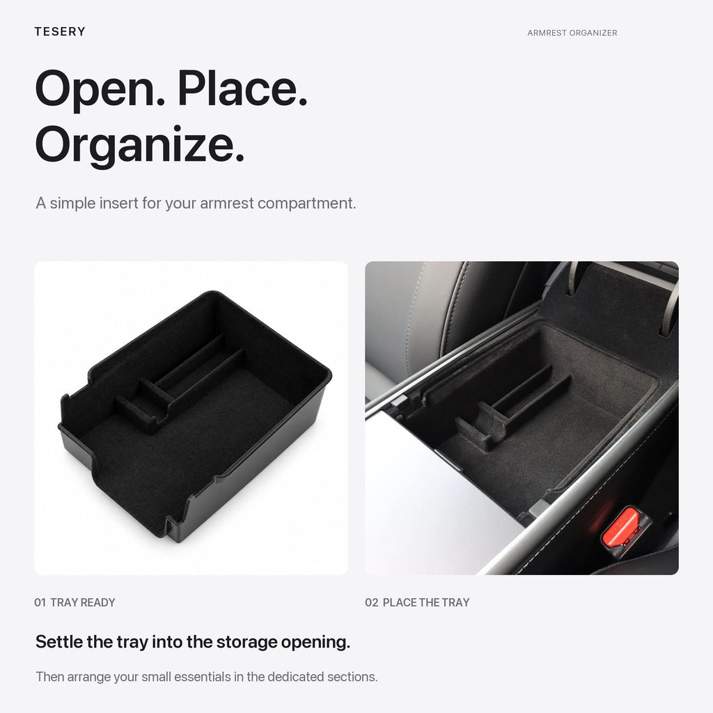 Sikunuo Armrest Organizer Console Tray for Model 3 / Model Y