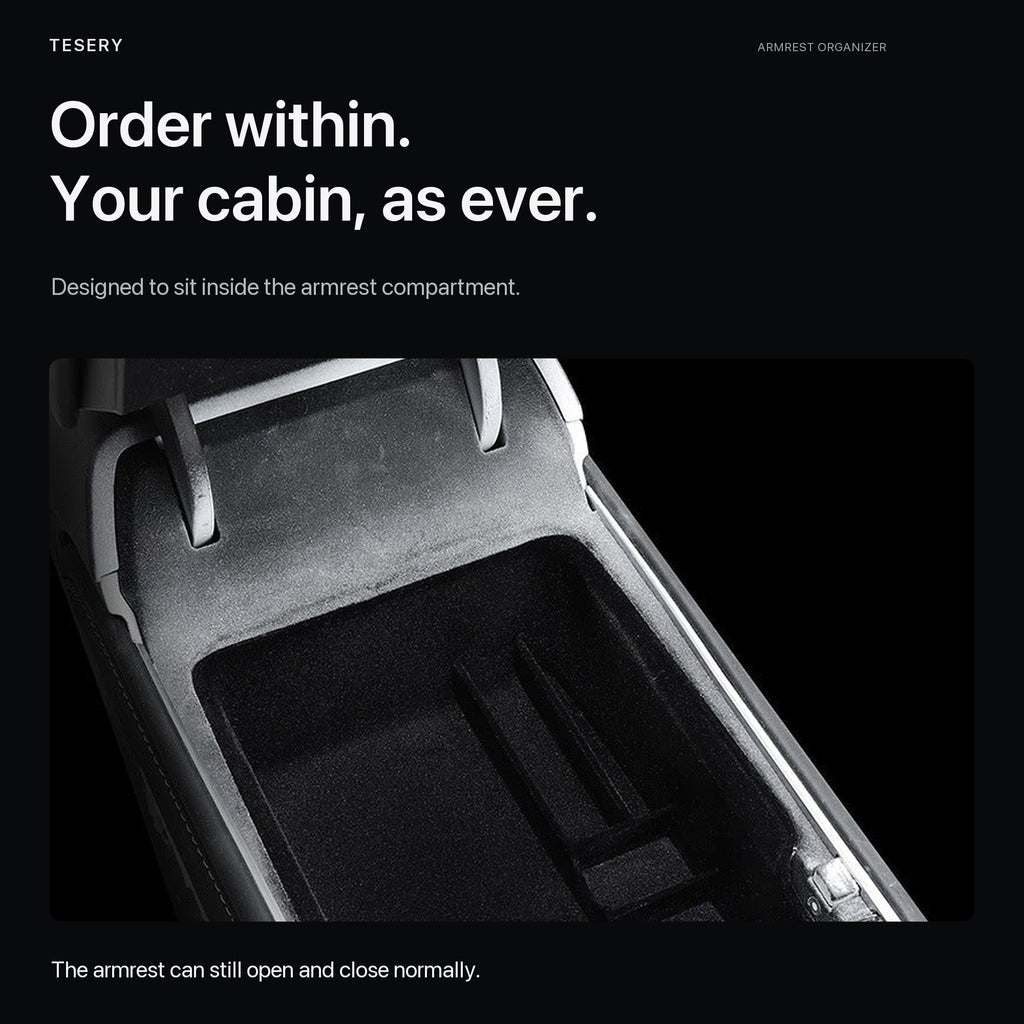 Sikunuo Armrest Organizer Console Tray for Model 3 / Model Y