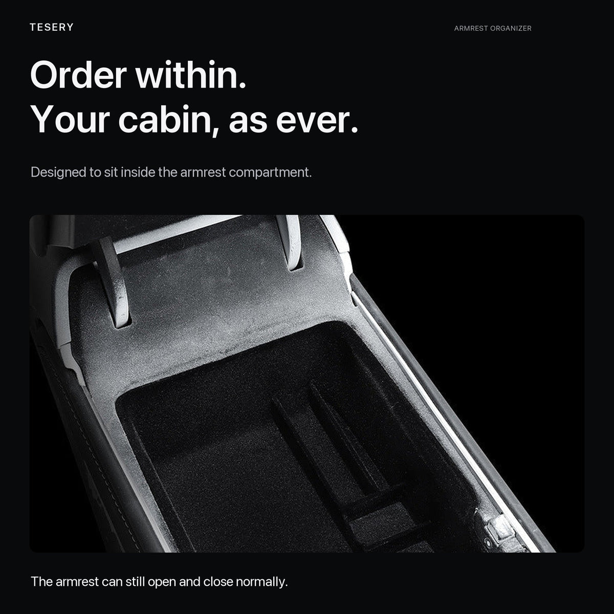Sikunuo Armrest Organizer Console Tray for Model 3 / Model Y