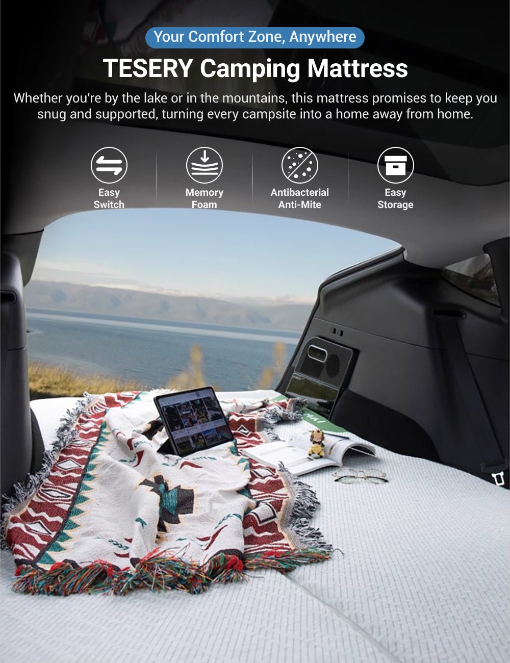 Sikunuo Camping Mattress for Tesla Model 3/Y