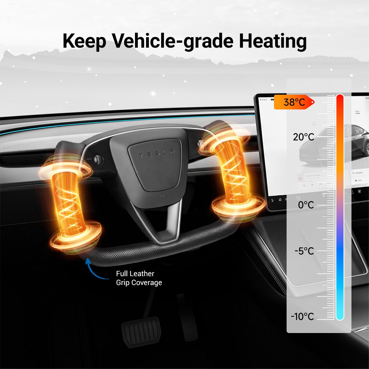 Sikunuo Carbon Fiber Heated Yoke Steering Wheel for Model 3 Highland / Model Y Juniper