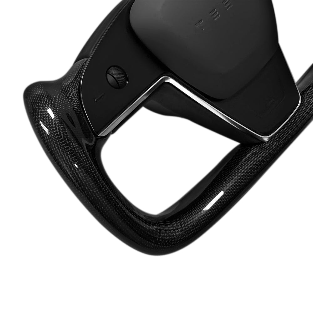 Sikunuo Touch Horn Carbon Fiber Yoke Plaid Steering Wheel Upgrade for Tesla Model S / X 2021-2023