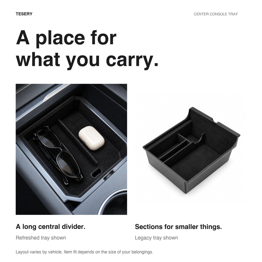 Sikunuo Center Console Tray for Model 3 & Model Y & Model YL