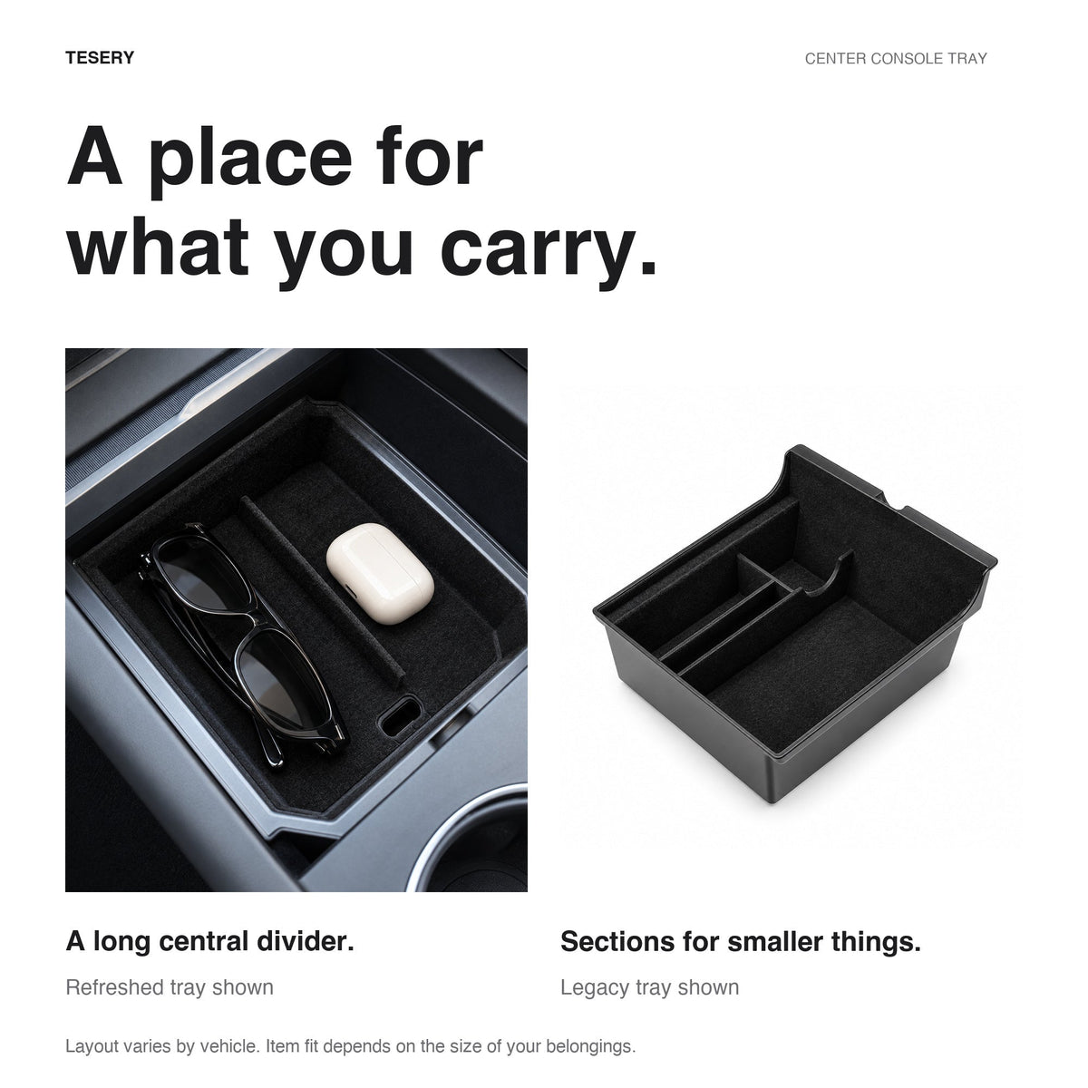 Sikunuo Center Console Tray for Model 3 & Model Y & Model YL