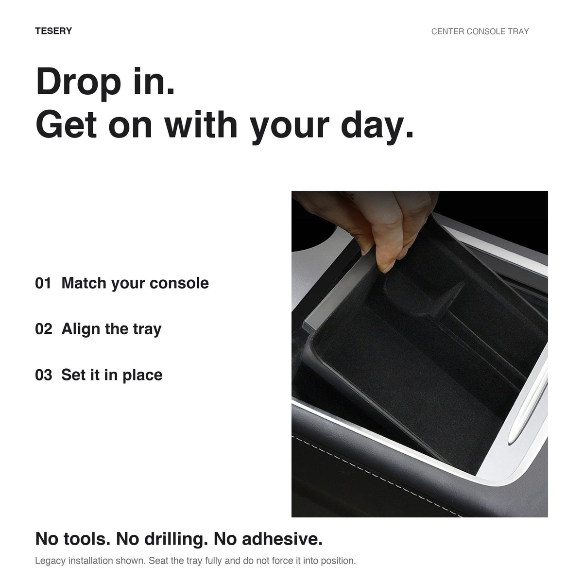 Sikunuo Center Console Tray for Model 3 & Model Y & Model YL
