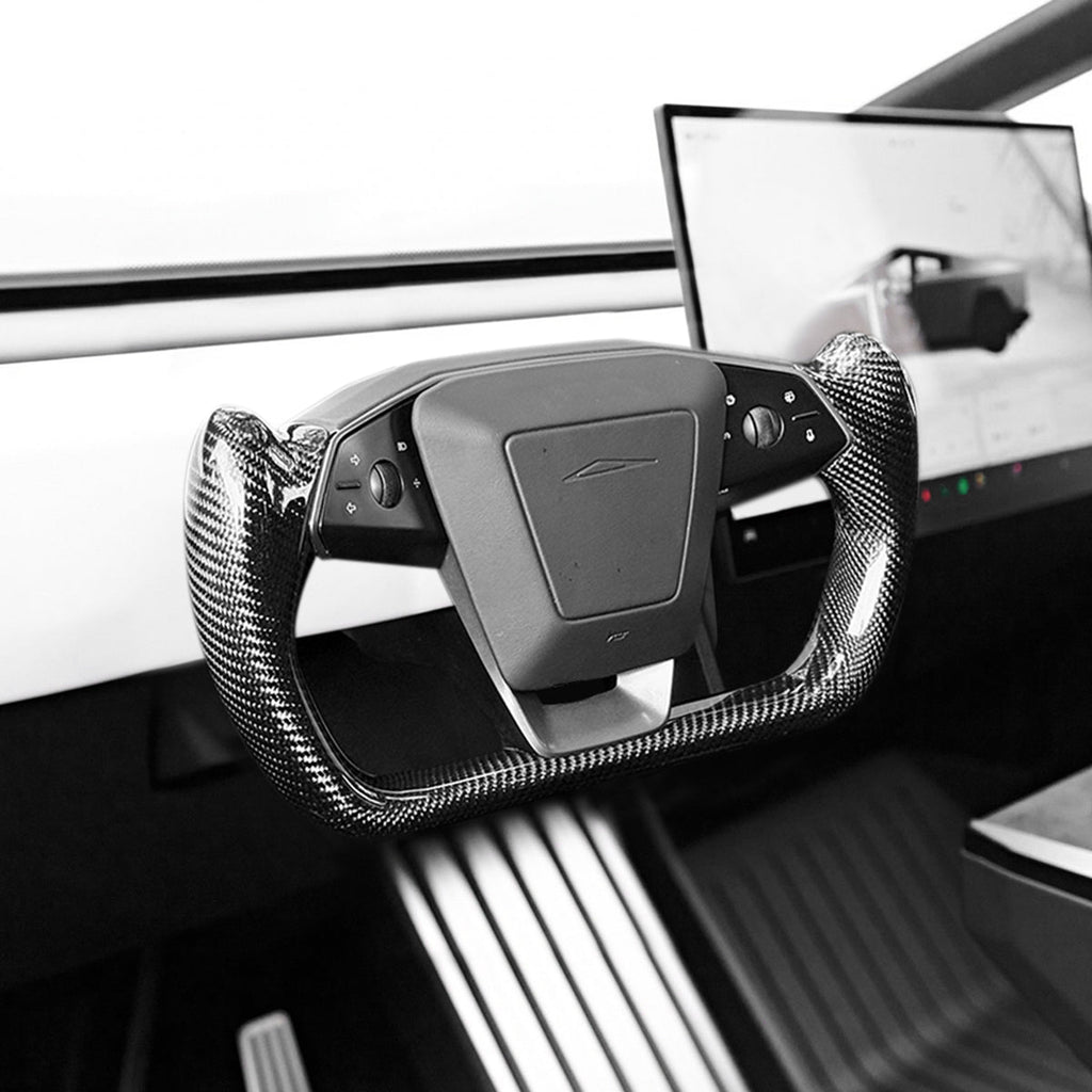 Sikunuo Cybertruck Carbon Fiber Yoke Steering Wheel