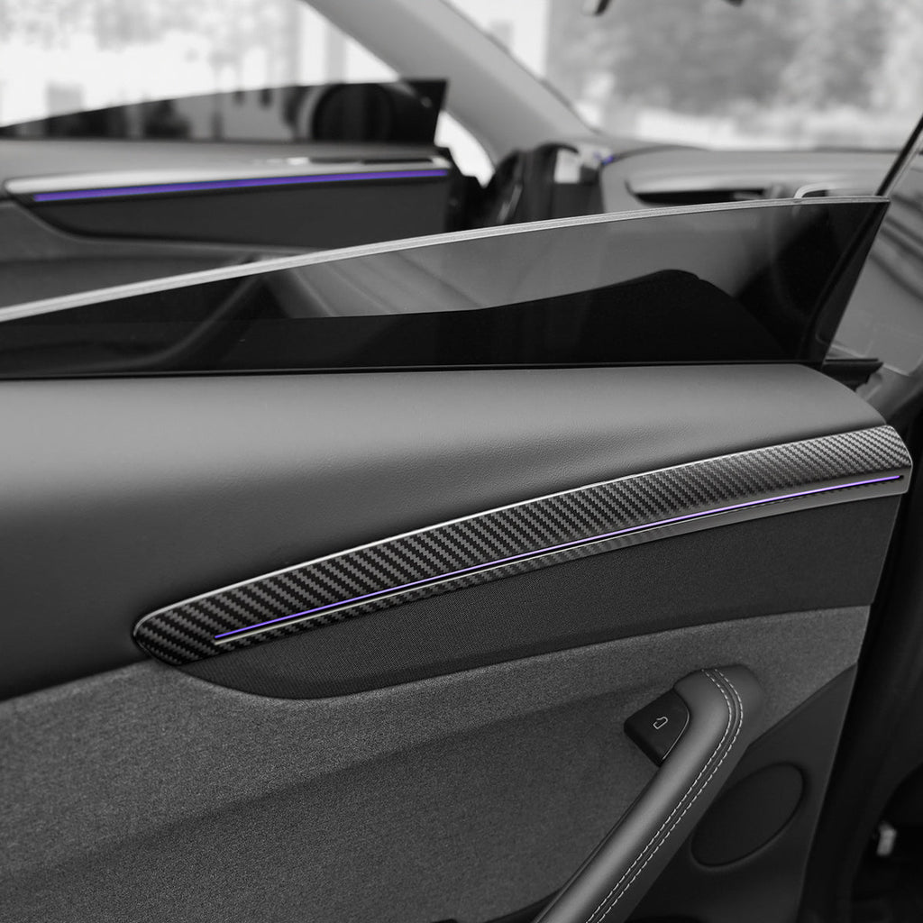 Sikunuo Dry Carbon Fiber Door Trim Cover for Tesla Model Y Juniper
