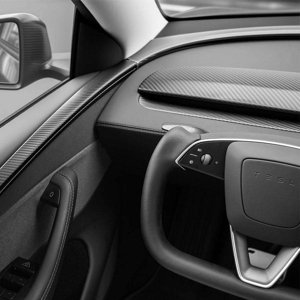 Sikunuo Dry Carbon Fiber Door Trim Cover for Tesla Model Y Juniper