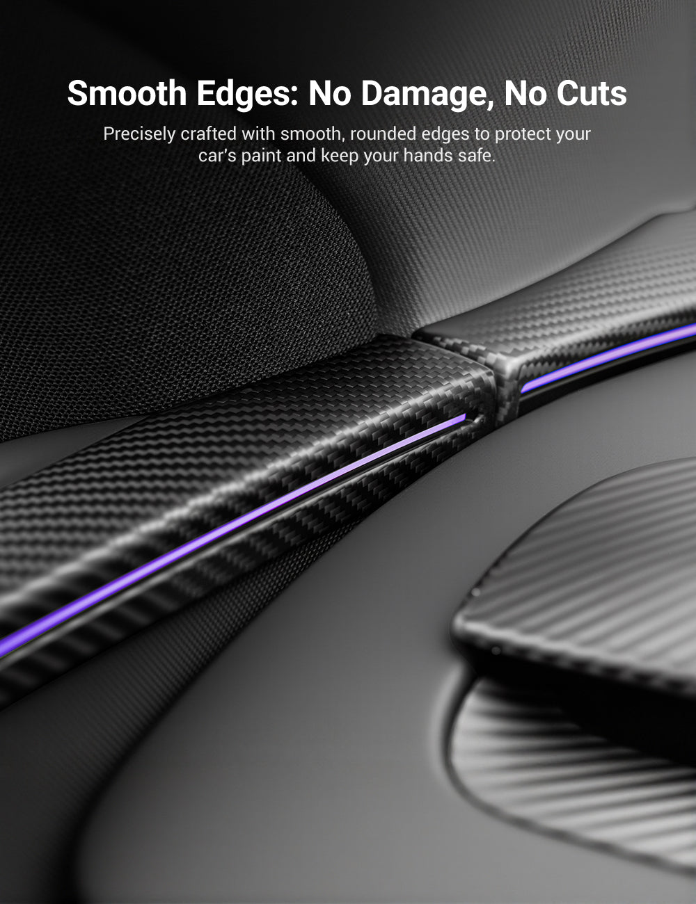 Sikunuo Dry Carbon Fiber Door Trim Cover for Tesla Model Y Juniper