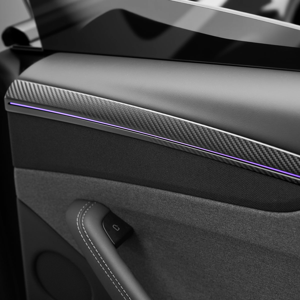 Sikunuo Dry Carbon Fiber Door Trim Cover for Tesla Model Y Juniper