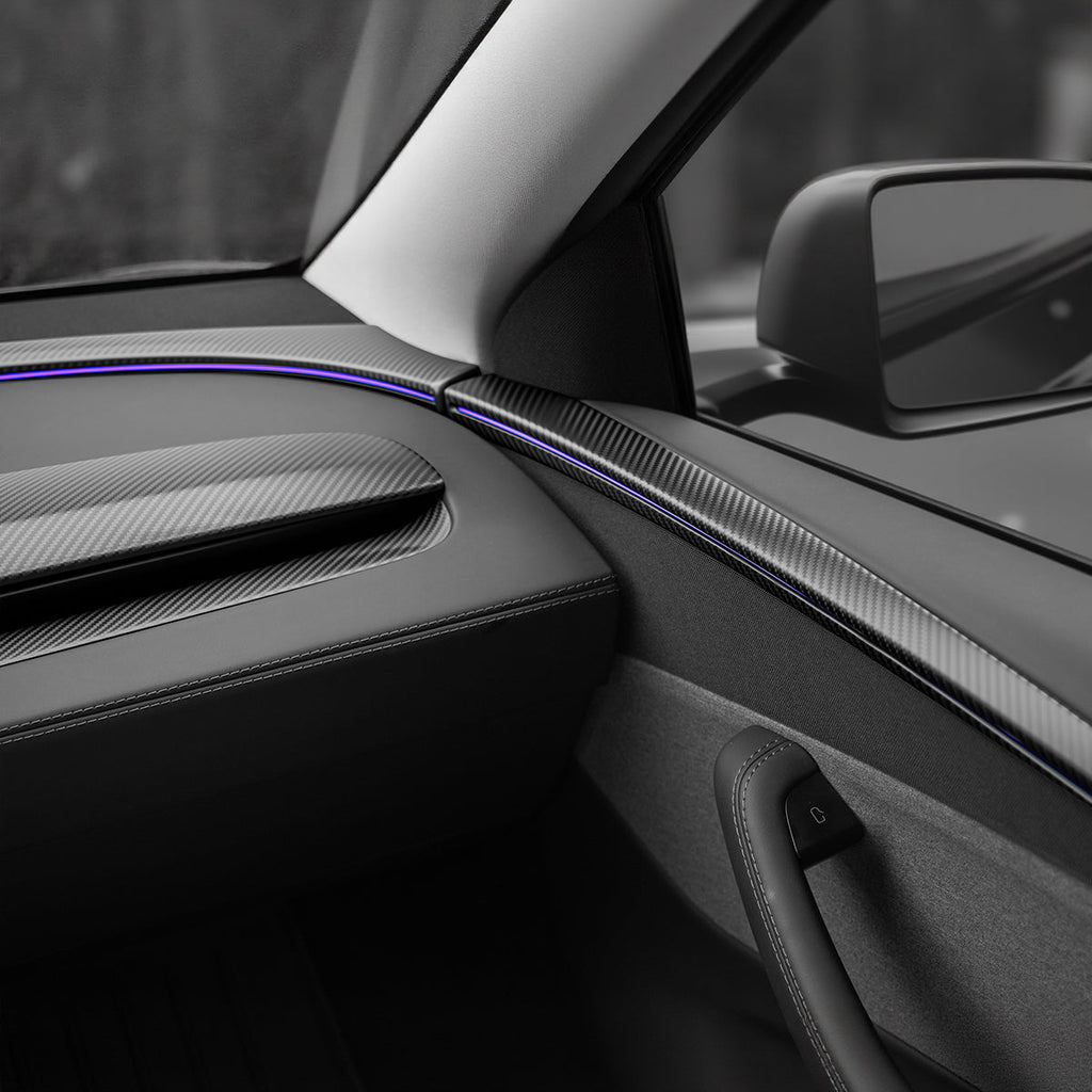 Sikunuo Dry Carbon Fiber Door Trim Cover for Tesla Model Y Juniper