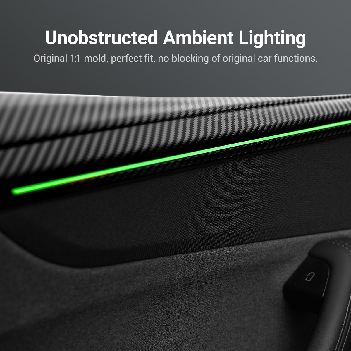Sikunuo Dry Carbon Fiber Full Upper Oversized Extended Door Panel Overlays for Model Y Juniper