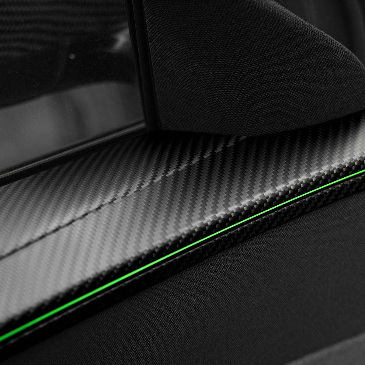 Sikunuo Dry Carbon Fiber Full Upper Oversized Extended Door Panel Overlays for Model Y Juniper