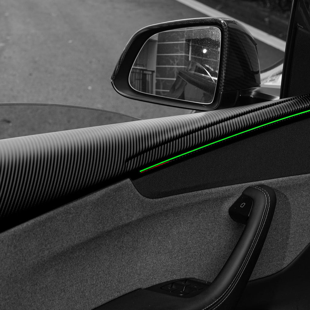 Sikunuo Dry Carbon Fiber Full Upper Oversized Extended Door Panel Overlays for Model Y Juniper