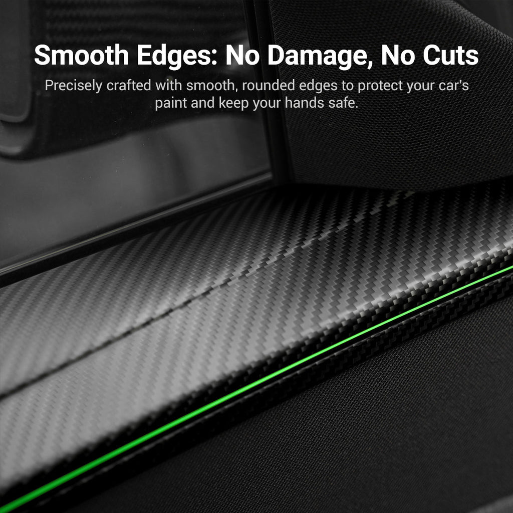 Sikunuo Dry Carbon Fiber Full Upper Oversized Extended Door Panel Overlays for Model Y Juniper