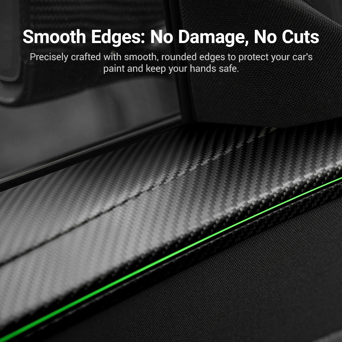 Sikunuo Dry Carbon Fiber Full Upper Oversized Extended Door Panel Overlays for Model Y Juniper