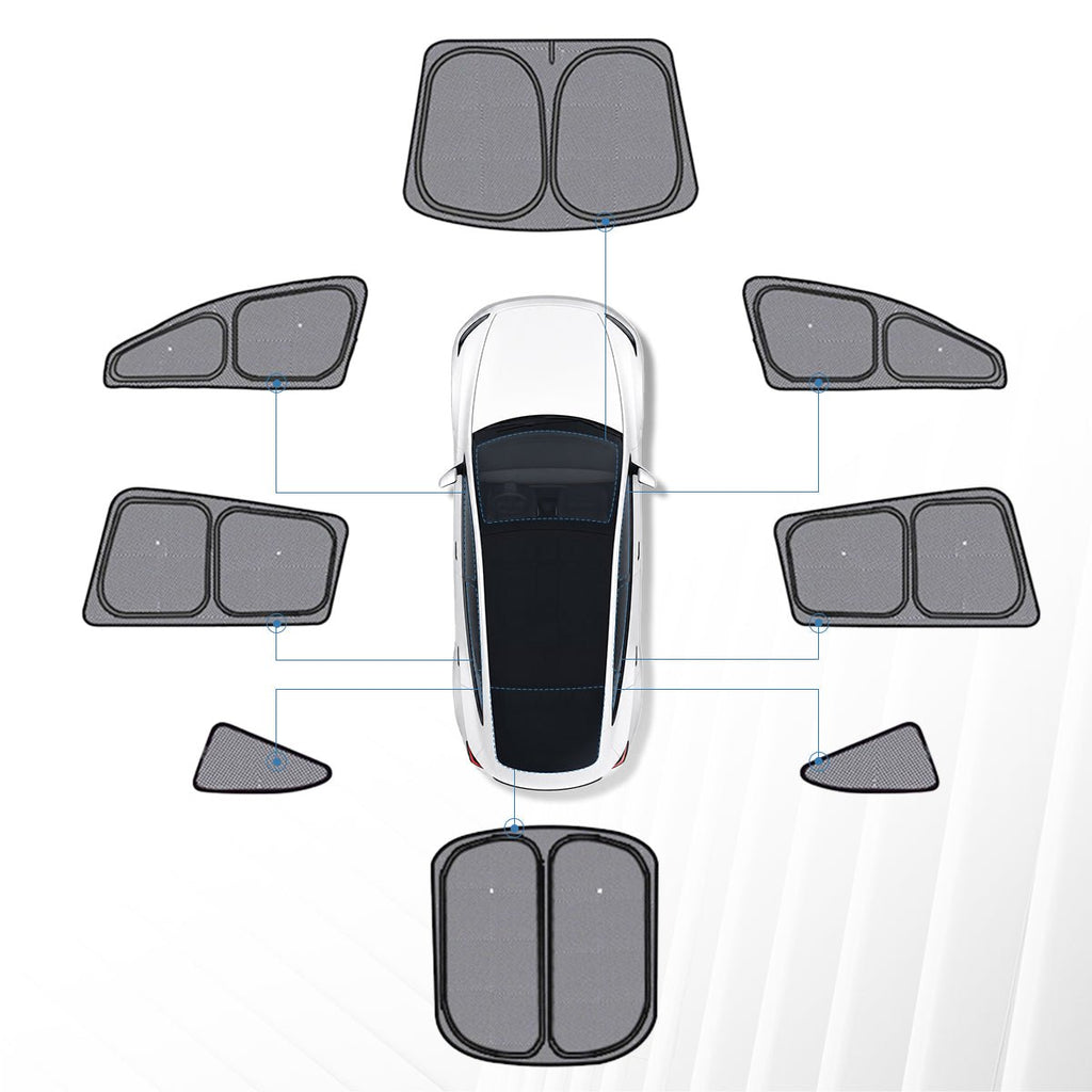 Sikunuo Full Car Sun Shade Set for Tesla Model YL 6-Seater