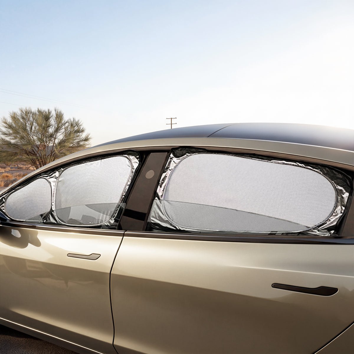Sikunuo Full Car Sun Shade Set for Tesla Model YL 6-Seater