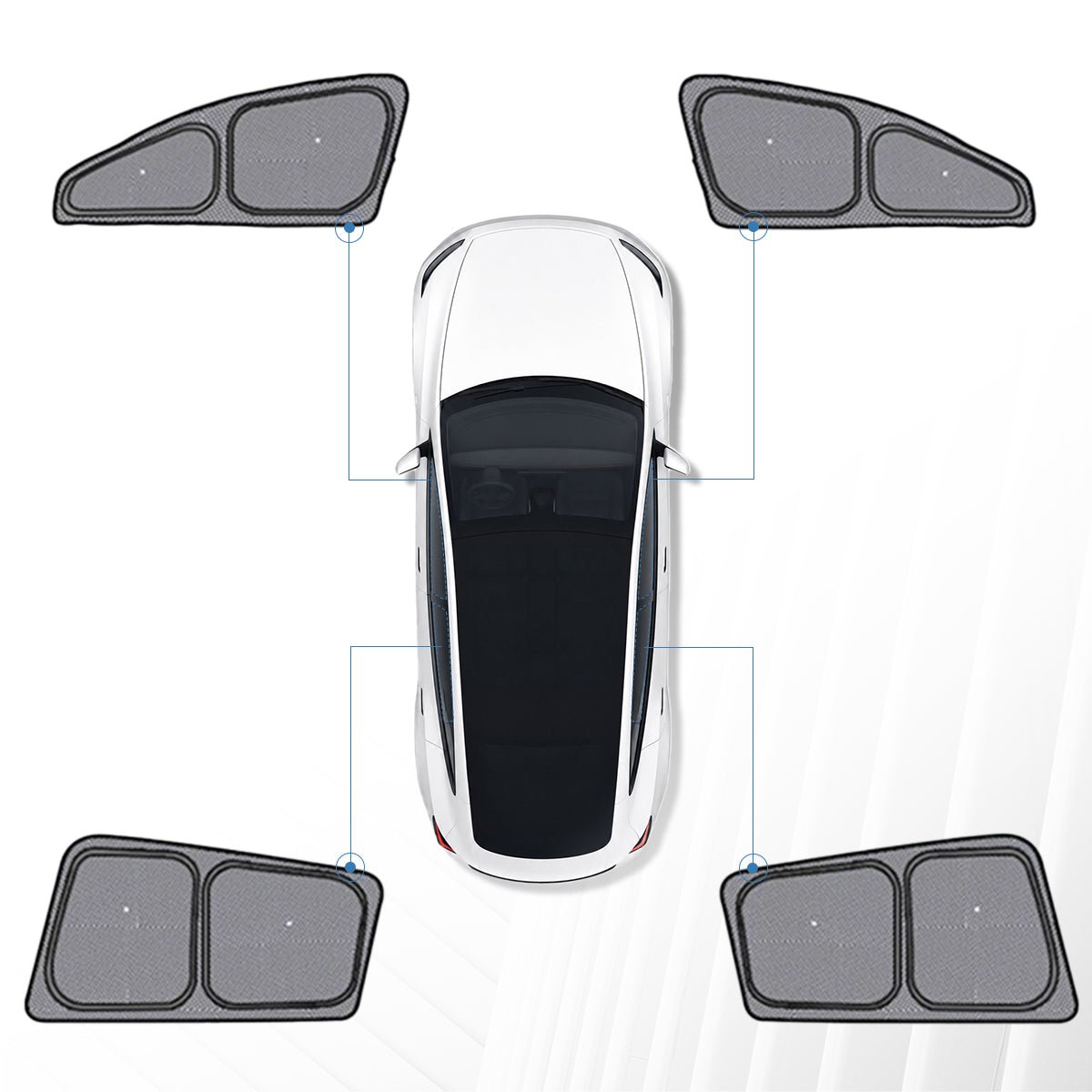 Sikunuo Full Car Sun Shade Set for Tesla Model YL 6-Seater