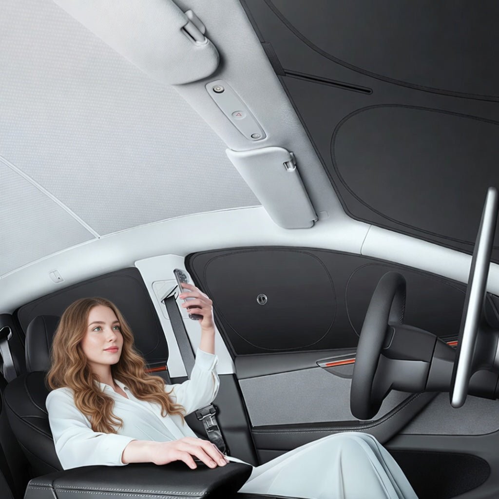 Sikunuo Full Car Sun Shade Set for Tesla Model YL 6-Seater